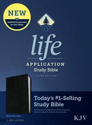 Bible d'étude KJV Life Application, troisième édition (lettre rouge, cuir collé, noir) - KJV Life Application Study Bible, Third Edition (Red Letter, Bonded Leather, Black)