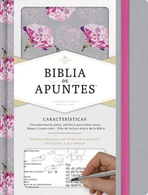 Rvr 1960 Biblia de Apuntes, Gris Y Floreado Tela Impresa