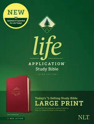 NLT Life Application Study Bible, troisième édition, gros caractères (lettre rouge, similicuir, berry) - NLT Life Application Study Bible, Third Edition, Large Print (Red Letter, Leatherlike, Berry)