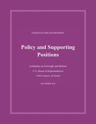 Politique du gouvernement des États-Unis et positions de soutien (Plum Book) 2020 - United States Government Policy and Supporting Positions (Plum Book) 2020