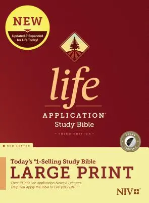 NIV Life Application Study Bible, troisième édition, gros caractères (lettre rouge, couverture rigide, index) - NIV Life Application Study Bible, Third Edition, Large Print (Red Letter, Hardcover, Indexed)