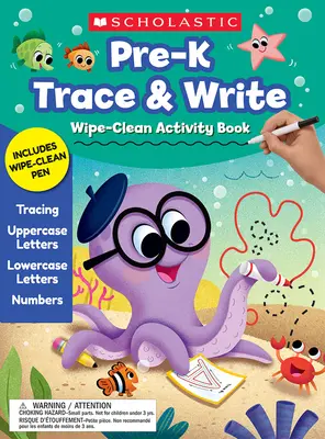 Cahier d'activités à tracer et à écrire pour les enfants d'âge préscolaire - Pre-K Trace & Write Wipe-Clean Activity Book