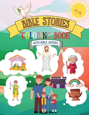 Bible Stories Coloring Book : Illustrations de scènes bibliques pour les enfants de tous âges avec des versets bibliques - Bible Stories Coloring Book: Biblical Scene Illustrations For Children Of All Ages With Bible Verses
