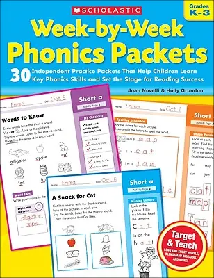 Pochettes d'apprentissage de l'écriture phonétique semaine par semaine : De la maternelle à la troisième année - Week-By-Week Phonics Packets: Grades K-3