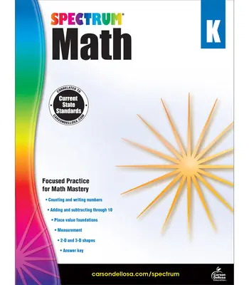 Manuel de mathématiques Spectrum, Grade K - Spectrum Math Workbook, Grade K