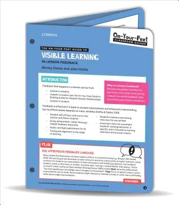 Guide pratique de l'apprentissage visible - Rétroaction en cours de leçon - On-Your-Feet Guide to Visible Learning - In-Lesson Feedback