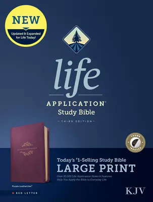 KJV Life Application Study Bible, troisième édition, gros caractères (lettre rouge, cuir, violet, index) - KJV Life Application Study Bible, Third Edition, Large Print (Red Letter, Leatherlike, Purple, Indexed)