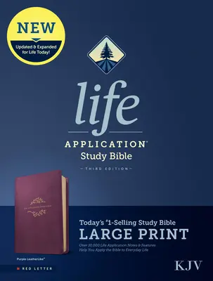 KJV Life Application Study Bible, troisième édition, gros caractères (lettres rouges, similicuir, violet) - KJV Life Application Study Bible, Third Edition, Large Print (Red Letter, Leatherlike, Purple)