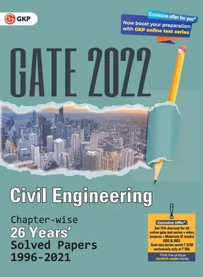 GATE 2022 Génie civil - 26 années d'épreuves résolues par chapitre (1996-2021) (G K Publications (P) Ltd) - GATE 2022 Civil Engineering - 26 Years Chapter-wise Solved Papers (1996-2021) (G K Publications (P) Ltd)