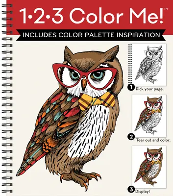 1-2-3 Color Me ! (Livre de coloriage pour adultes avec une variété d'images - couverture hibou) - 1-2-3 Color Me! (Adult Coloring Book with a Variety of Images - Owl Cover)