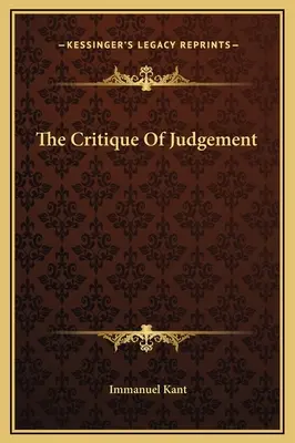 La critique du jugement - The Critique Of Judgement