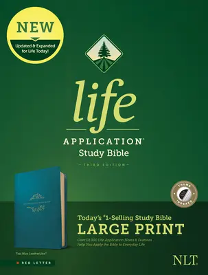 NLT Life Application Study Bible, troisième édition, gros caractères (en cuir, bleu sarcelle, index) - NLT Life Application Study Bible, Third Edition, Large Print (Leatherlike, Teal Blue, Indexed)