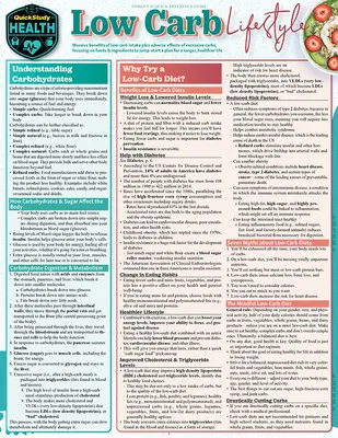 Le mode de vie à faible teneur en glucides : Une référence plastifiée pour l'étude rapide - Low Carb Lifestyle: A Quickstudy Laminated Reference