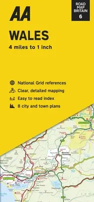 Carte routière de la Grande-Bretagne : Pays de Galles - Road Map Britain: Wales