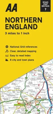 Carte routière de Grande-Bretagne : Nord de l'Angleterre - Road Map Britain: Northern England