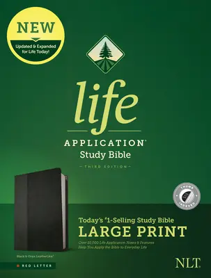 NLT Life Application Study Bible, troisième édition, gros caractères (en cuir, noir/orange, index) - NLT Life Application Study Bible, Third Edition, Large Print (Leatherlike, Black/Onyx, Indexed)