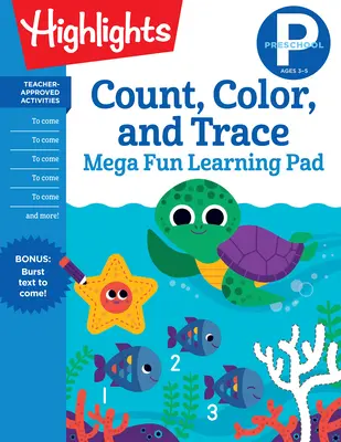 Bloc de comptage, de coloriage et de traçage Mega Fun Learning Pad pour les enfants d'âge préscolaire - Preschool Count, Color, and Trace Mega Fun Learning Pad