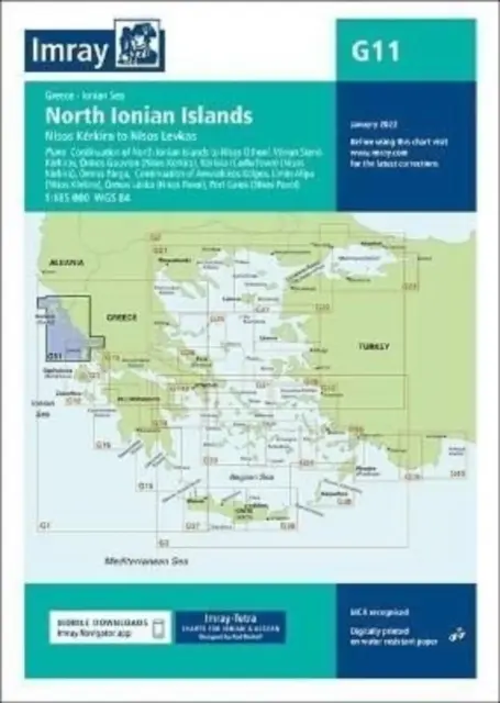 Carte Imray G11 - Iles Ioniennes du Nord - Imray Chart G11 - North Ionian Islands