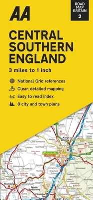 Carte routière de Grande-Bretagne : Centre Sud de l'Angleterre - Road Map Britain: Central Southern England