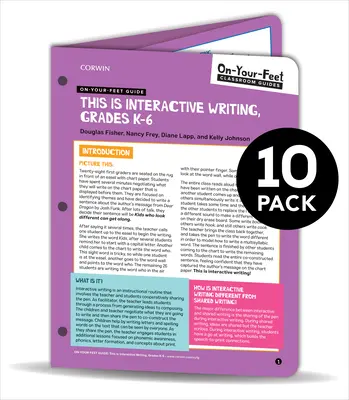 BUNDLE : Fisher : Guide de lecture à haute voix interactive : 10 ensembles : Fisher : Guide de lecture à haute voix interactive : Voici l'écriture interactive : Pack de 10 - BUNDLE: Fisher: On-Your-Feet Guide: This is Interactive Writing: 10 Pack