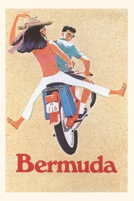 Journal d'époque Couple à vélo aux Bermudes Affiche de voyage - Vintage Journal Couple on Bike in Bermuda Travel Poster