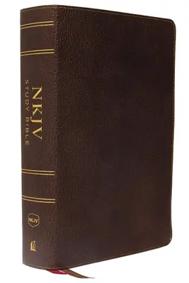 NKJV Study Bible, Premium Calfskin Leather, Brown, Full-Color, Red Letter Edition, Indexed, Comfort Print : La ressource complète pour l'étude de l'œuvre de Dieu - NKJV Study Bible, Premium Calfskin Leather, Brown, Full-Color, Red Letter Edition, Indexed, Comfort Print: The Complete Resource for Studying God's Wo