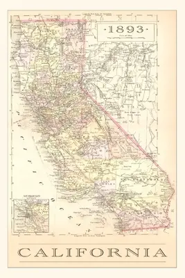 Journal d'époque Carte de la Californie en 1893 - The Vintage Journal 1893 Map of California