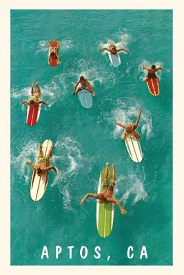 Journal d'époque Surfeurs pagayant, Aptos, Californie - The Vintage Journal Surfers Paddling, Aptos, California