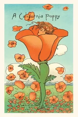 Journal d'époque Illustration de la personne du pavot de Californie - The Vintage Journal Illustration of California Poppy Person