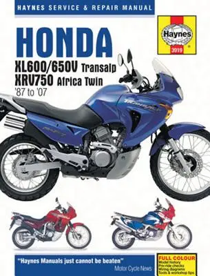 Honda Xl600/650v Transalp & Xrv750 Africa Twin '87 to '07