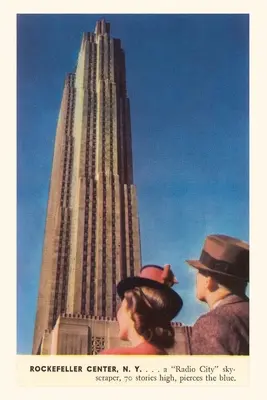 Journal d'époque Touristes regardant le RCA Building, New York City - Vintage Journal Tourists Gazing at RCA Building, New York City