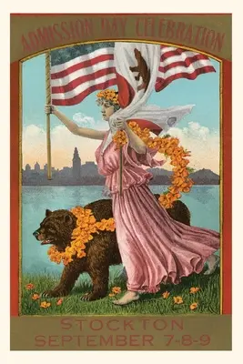 Journal d'époque Affiche de la journée d'admission, Stockton - Vintage Journal Admission Day Poster, Stockton