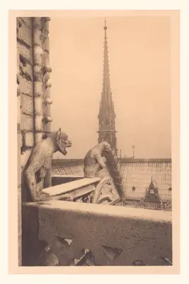 Journal d'époque Cathédrale Notre-Dame avec gargouilles - Vintage Journal Notre Dame Cathedral with Gargoyles