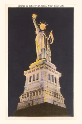 Journal Vintage Statue de la Liberté la nuit, New York City - Vintage Journal Statue of Liberty at Night, New York City