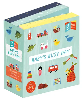 Baby's Busy Day : Coffret cadeau de 3 livres - Toute la journée amusante - Livre en carton, livre de bain, livre en tissu - Baby's Busy Day: 3 Book Gift Set - All Day Fun - Board Book, Bath Book, Cloth Book