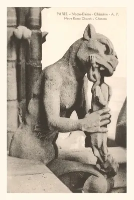Journal d'époque Gargouille sur la cathédrale Notre Dame - Vintage Journal Gargoyle on Notre Dame Cathedral