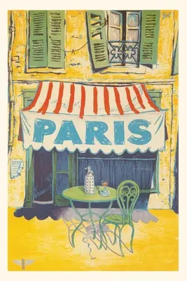 Journal d'époque Café en plein air, Paris, France - Vintage Journal Outdoor Cafe, Paris, France