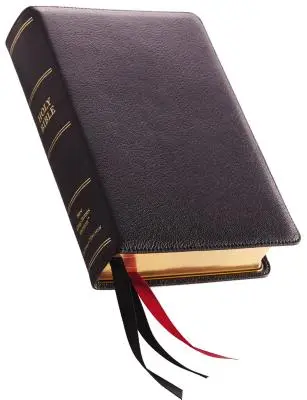 NKJV, Bible de référence à une colonne, cuir de première qualité, noir, édition Sterling, impression confortable - NKJV, Single-Column Reference Bible, Premium Leather, Black, Sterling Edition, Comfort Print