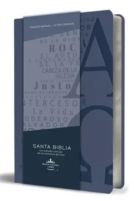 Biblia Rvr 1960 Letra Grande Tamao Manual, Simil Piel Azul Celeste Con Nombres de Dios / Spanish Bible Rvr 1960 Handy Size Large Print Leathersoft So