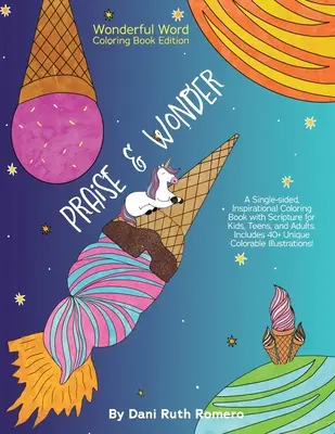 Praise & Wonder - Livre de coloriage inspirant avec Écritures pour enfants, adolescents et adultes, 40+ illustrations uniques à colorier - Praise & Wonder - Single-sided Inspirational Coloring Book with Scripture for Kids, Teens, and Adults, 40+ Unique Colorable Illustrations