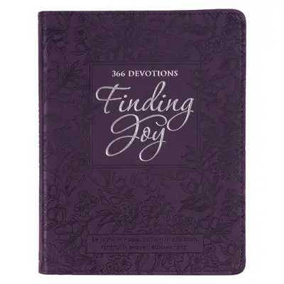 Trouver la joie - 366 Devotions, dévotion en faux cuir floral violet pour les femmes - Finding Joy - 366 Devotions, Purple Floral Faux Leather Devotional for Women