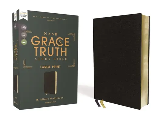 Nasb, la Bible d'étude Grâce et Vérité, grand format, cuir européen, noir, lettres rouges, texte 1995, impression confortable - Nasb, the Grace and Truth Study Bible, Large Print, European Bonded Leather, Black, Red Letter, 1995 Text, Comfort Print
