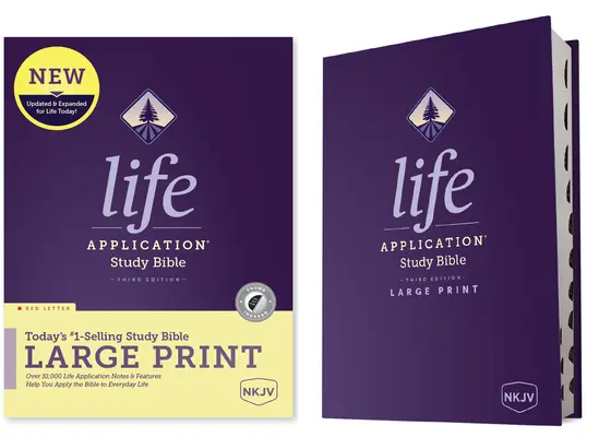 NKJV Life Application Study Bible, troisième édition, gros caractères (lettre rouge, couverture rigide, indexée) - NKJV Life Application Study Bible, Third Edition, Large Print (Red Letter, Hardcover, Indexed)