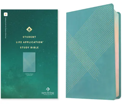 NLT Student Life Application Study Bible, Filament Enabled Edition (lettre rouge, similicuir, rayures bleu sarcelle) - NLT Student Life Application Study Bible, Filament Enabled Edition (Red Letter, Leatherlike, Teal Blue Striped)