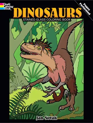 Dinosaures - Livre à colorier en verre teinté - Dinosaurs Stained Glass Coloring Book