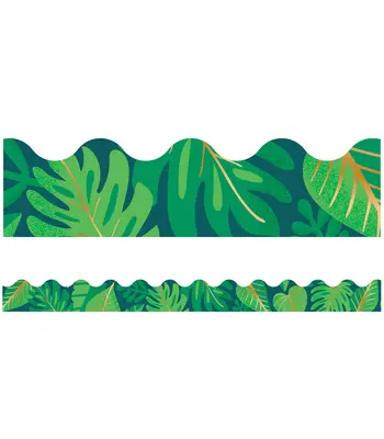 One World Tropical Leaves Scalloped Bulletin Board Borders (en anglais) - One World Tropical Leaves Scalloped Bulletin Board Borders