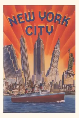 Journal d'époque Affiche de voyage de New York - Vintage Journal New York Travel Poster
