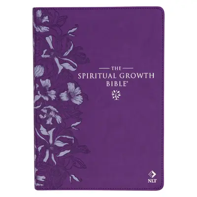 Bible de croissance spirituelle, Bible d'étude, NLT - New Living Translation Holy Bible, simili-cuir, floral gaufré violet - The Spiritual Growth Bible, Study Bible, NLT - New Living Translation Holy Bible, Faux Leather, Purple Debossed Floral