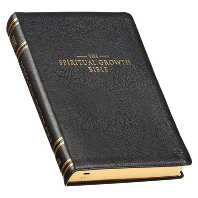 Bible de croissance spirituelle, Bible d'étude, NLT - New Living Translation Holy Bible, cuir pleine fleur de première qualité, noir - The Spiritual Growth Bible, Study Bible, NLT - New Living Translation Holy Bible, Premium Full Grain Leather, Black