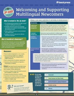 Tesol Zip Guide : Accueillir et soutenir les nouveaux arrivants multilingues (lot de 10) - Tesol Zip Guide: Welcoming and Supporting Multilingual Newcomers (Pack of 10)